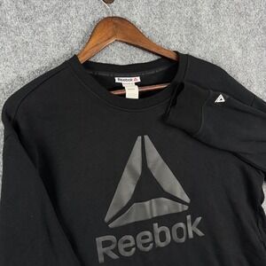 Reebok‎ Pullover Sweatshirt Medium Menswear Logo Black Athleisure Casual